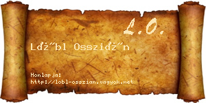 Lőbl Osszián névjegykártya